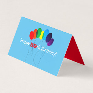 Tarjeta de cumpleaños Rainbow Balloon