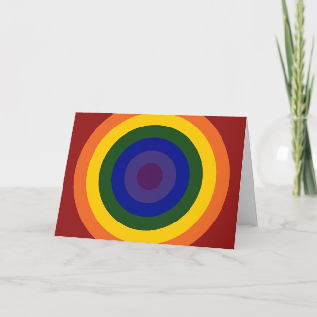 Tarjeta de cumpleaños Rainbow Bullseye (Anverso)
