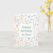 Tarjeta de cumpleaños Rainbow Confetti Watercolor 