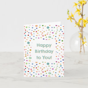 Tarjeta de cumpleaños Rainbow Confetti Watercolor