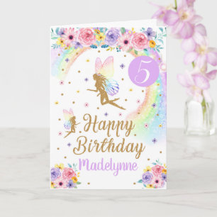 Tarjeta de cumpleaños Rainbow Fairy