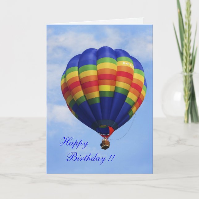 Tarjeta de cumpleaños Rainbow Hot Air Ballovia (Anverso)