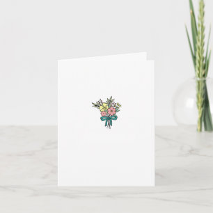 Tarjeta de cumpleaños, ramo de flores feliz cumple