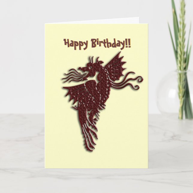 Tarjeta de cumpleaños Rampant Chocolate Dragon (Anverso)