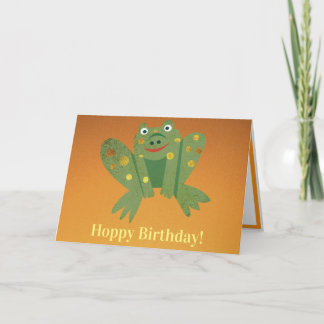 Tarjeta de cumpleaños rana feliz
