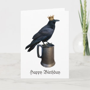 Tarjeta de cumpleaños Raven Crown Stein
