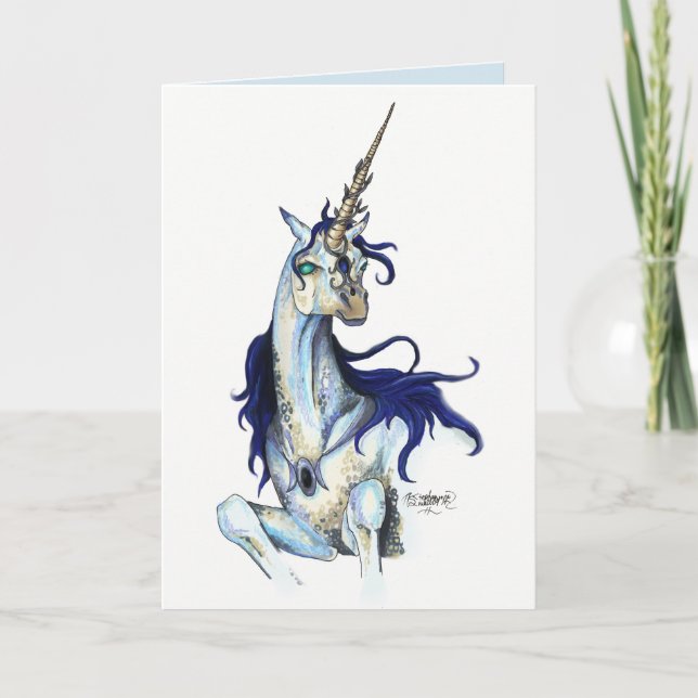 Tarjeta de cumpleaños real de Unicornio (Anverso)
