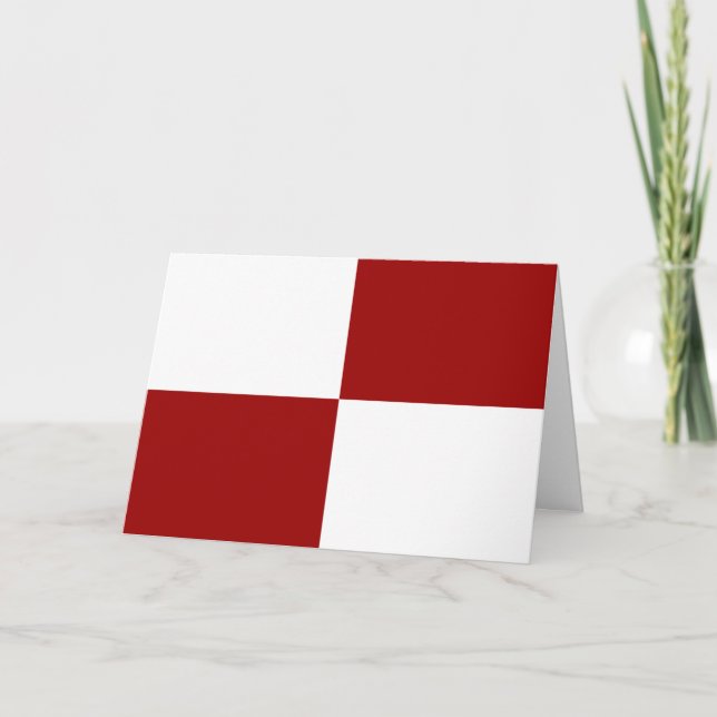 Tarjeta de cumpleaños Rectángulos Rojo y Blanco (Anverso)
