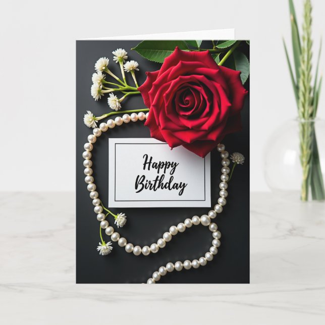Tarjeta de cumpleaños Red Bloom (Anverso)