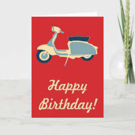 Tarjeta de cumpleaños Red Blue and Cream Retro Sco