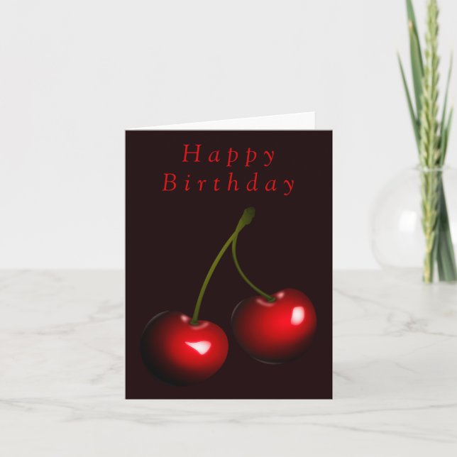 Tarjeta de cumpleaños Red Cherry (Anverso)