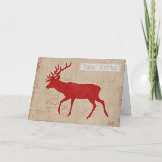 Tarjeta de cumpleaños Red Deer Silhouette