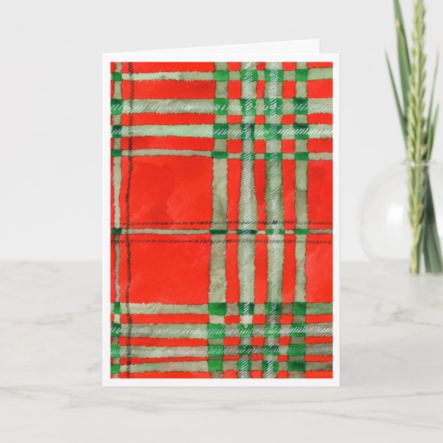 Tarjeta de cumpleaños RED SCOTT TARTAN (Anverso)
