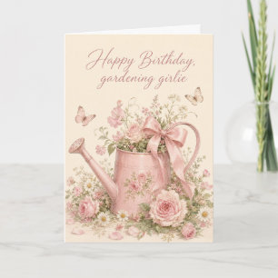 Tarjeta de cumpleaños Regadera Coquette Jardinera