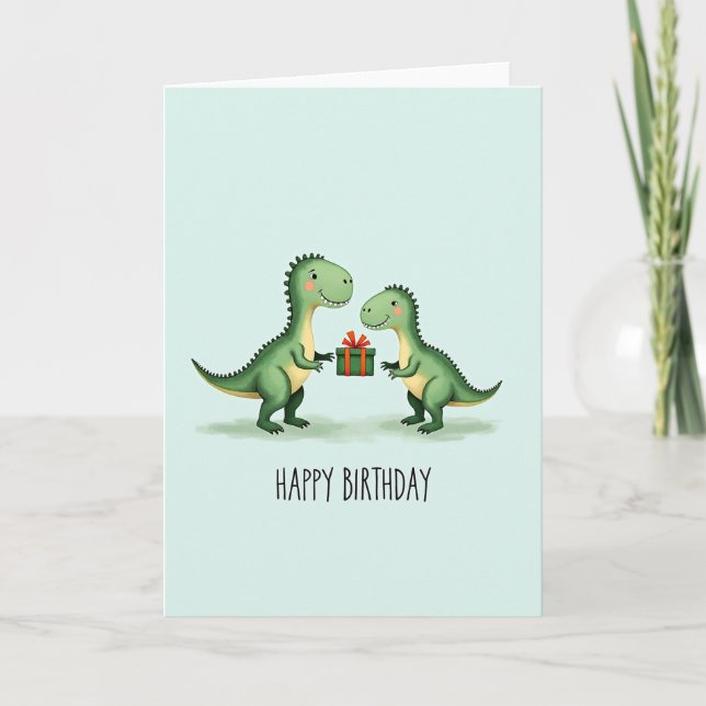 Tarjeta de cumpleaños regalo de lagarto (Anverso)