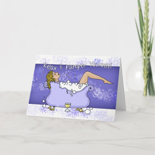 Tarjeta De Cumpleaños - Relájate Y Pamper. (Anverso)