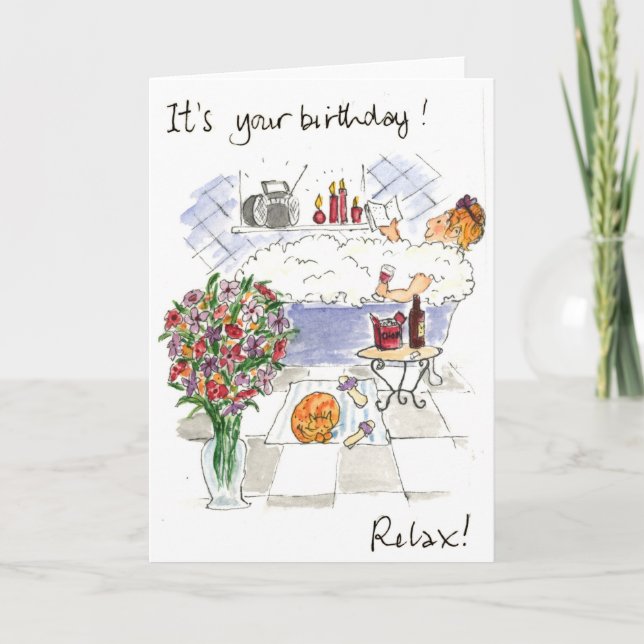 Tarjeta de cumpleaños 'Relax' (Anverso)