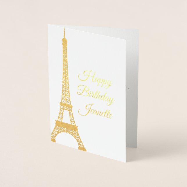Tarjeta de cumpleaños Relieve metalizado, tarjeta  (Anverso)