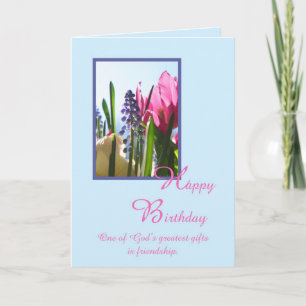 Tarjeta de cumpleaños religiosa cristiana — Flor d