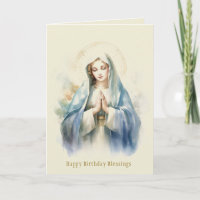 Tarjeta de cumpleaños religiosa Virgin Mary