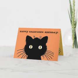 Tarjeta de cumpleaños retra del feliz Halloween