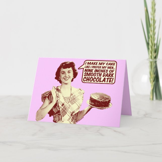Tarjeta de cumpleaños retra divertida del ama de (Anverso)