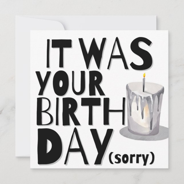 Tarjeta de cumpleaños retrasada (Anverso)