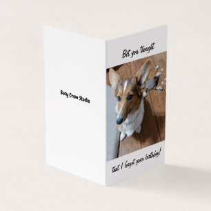 Tarjeta de cumpleaños retrasada con perro corgi