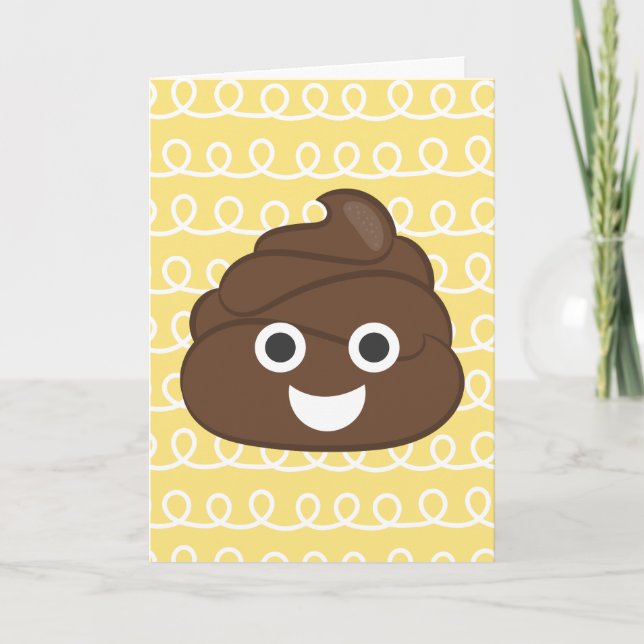 Tarjeta de cumpleaños retrasada de Oh Poop (Emoji) (Anverso)