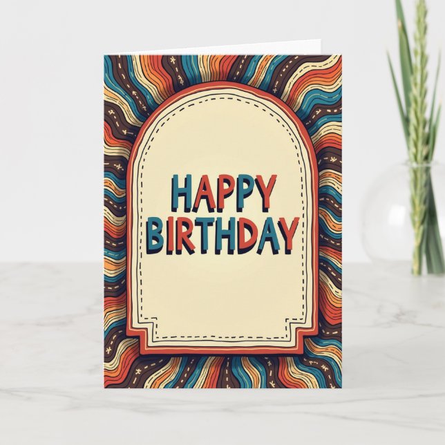 Tarjeta de cumpleaños retro (Anverso)