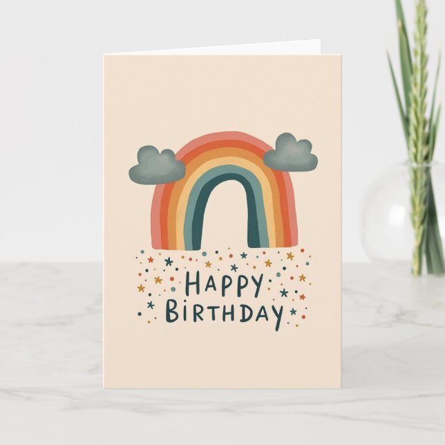 Tarjeta de cumpleaños Retro Arc (Anverso)