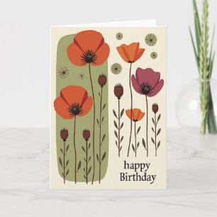 Tarjeta de cumpleaños Retro Bloom