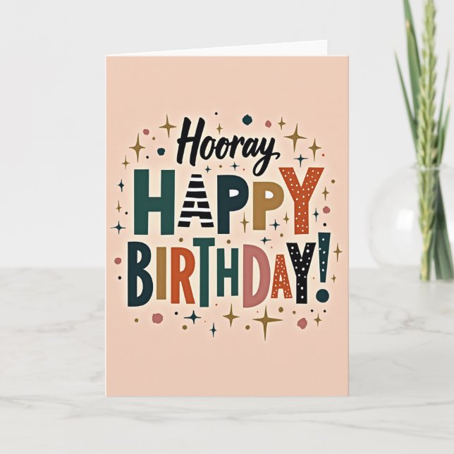 Tarjeta de cumpleaños Retro Chic (Anverso)
