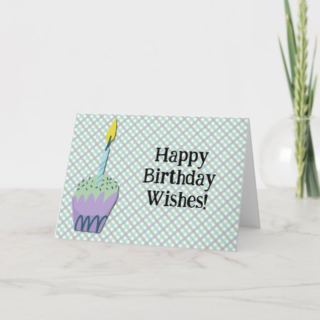Tarjeta de cumpleaños Retro Cupakes Art (Anverso)