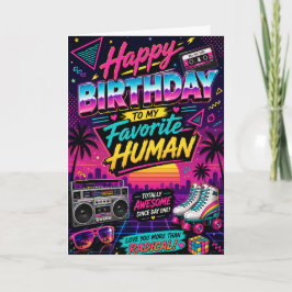 Tarjeta de cumpleaños retro de los 80 para marido