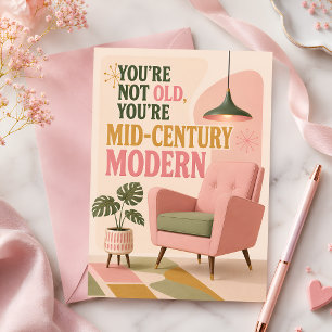 Tarjeta de cumpleaños retro elegante para mujeres