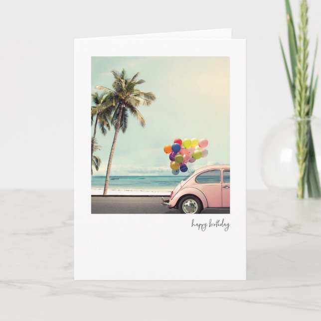 Tarjeta de cumpleaños retro feliz (Anverso)