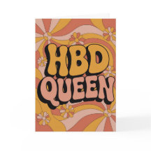 Tarjeta de cumpleaños retro groovy de los 70 para 