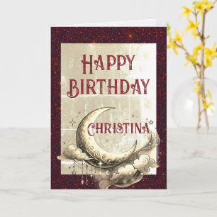 Tarjeta de cumpleaños Retro Grunge Luna