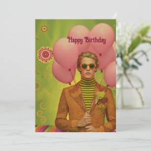 Tarjeta de cumpleaños Retro Guay Dude