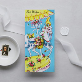 Tarjeta de cumpleaños Retro Merry-Go-Round