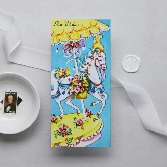 Tarjeta de cumpleaños Retro Merry-Go-Round (Subido por el creador)