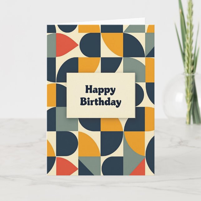 Tarjeta de cumpleaños retro moderna (Anverso)