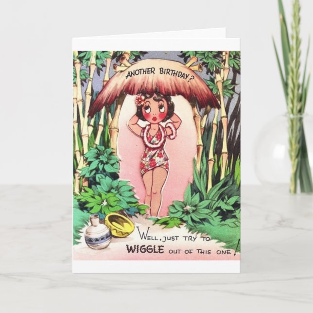 Tarjeta de cumpleaños retro - ¡¿Otro cumpleaños?!  (Anverso)