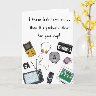 Tarjeta de cumpleaños retro para amigos y familia