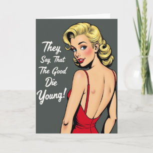 Tarjeta de cumpleaños retro para mujer