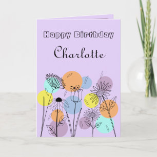 Tarjeta de cumpleaños Retro Pastel