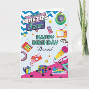 Tarjeta de cumpleaños retro personalizada de vuelt