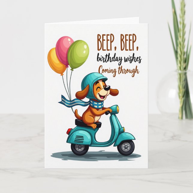 Tarjeta de cumpleaños Retro Ride (Anverso)