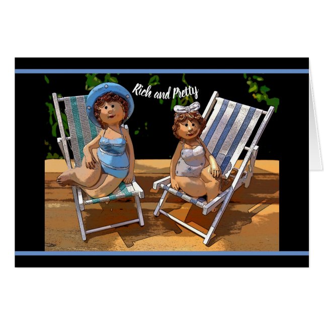 Tarjeta de cumpleaños rica y Bonito (Anverso (Horizontal))